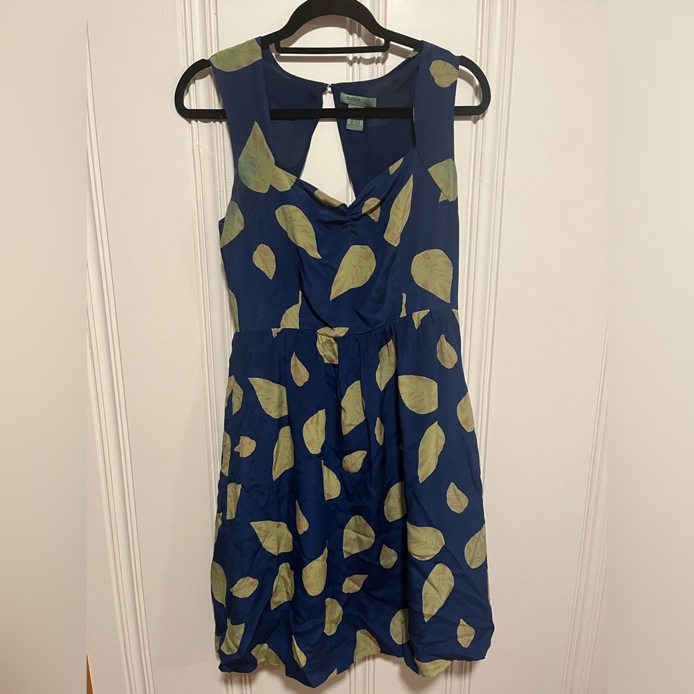 Navy sweetheart silk dress
